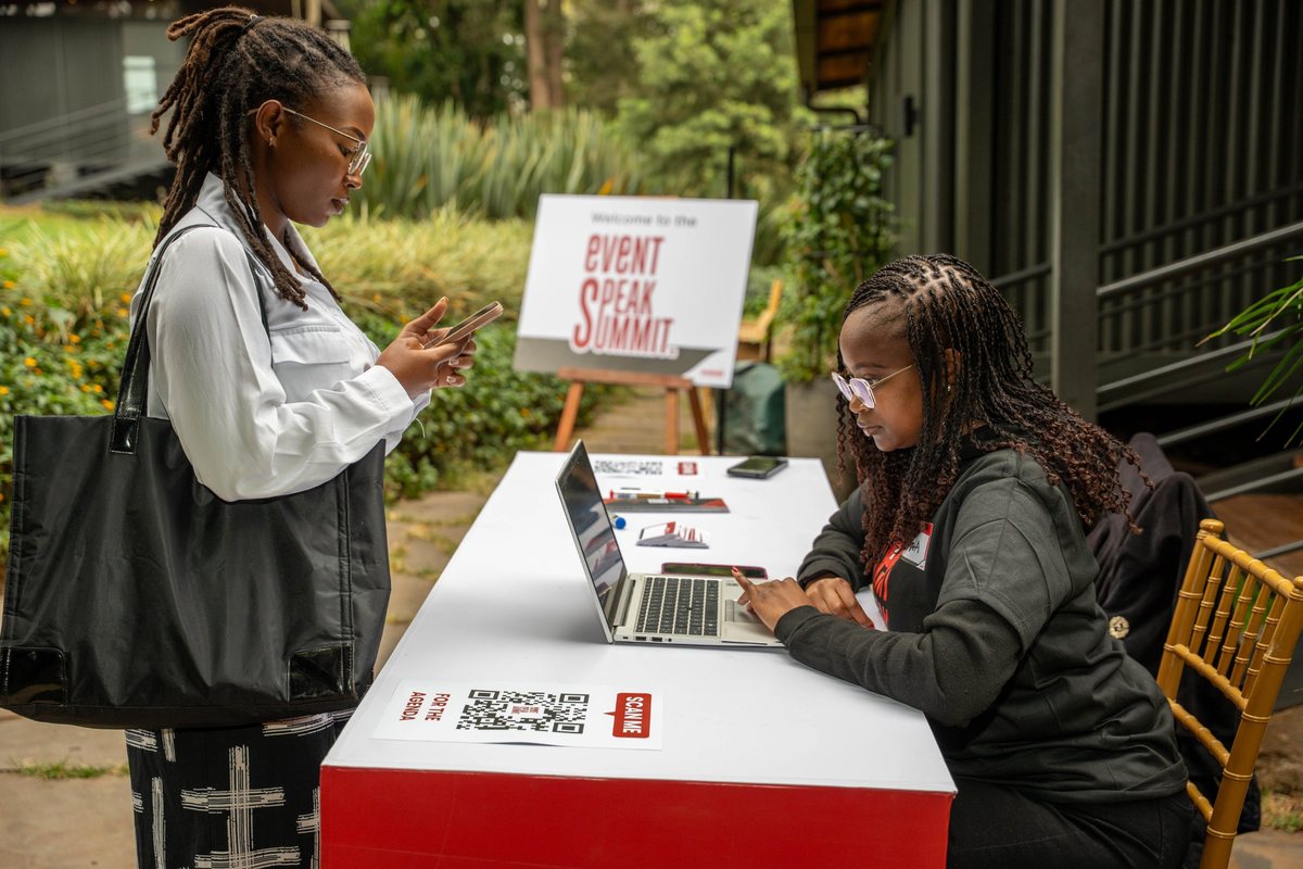 Delegates checking in at the Event Speak Summit 2026 registration desk